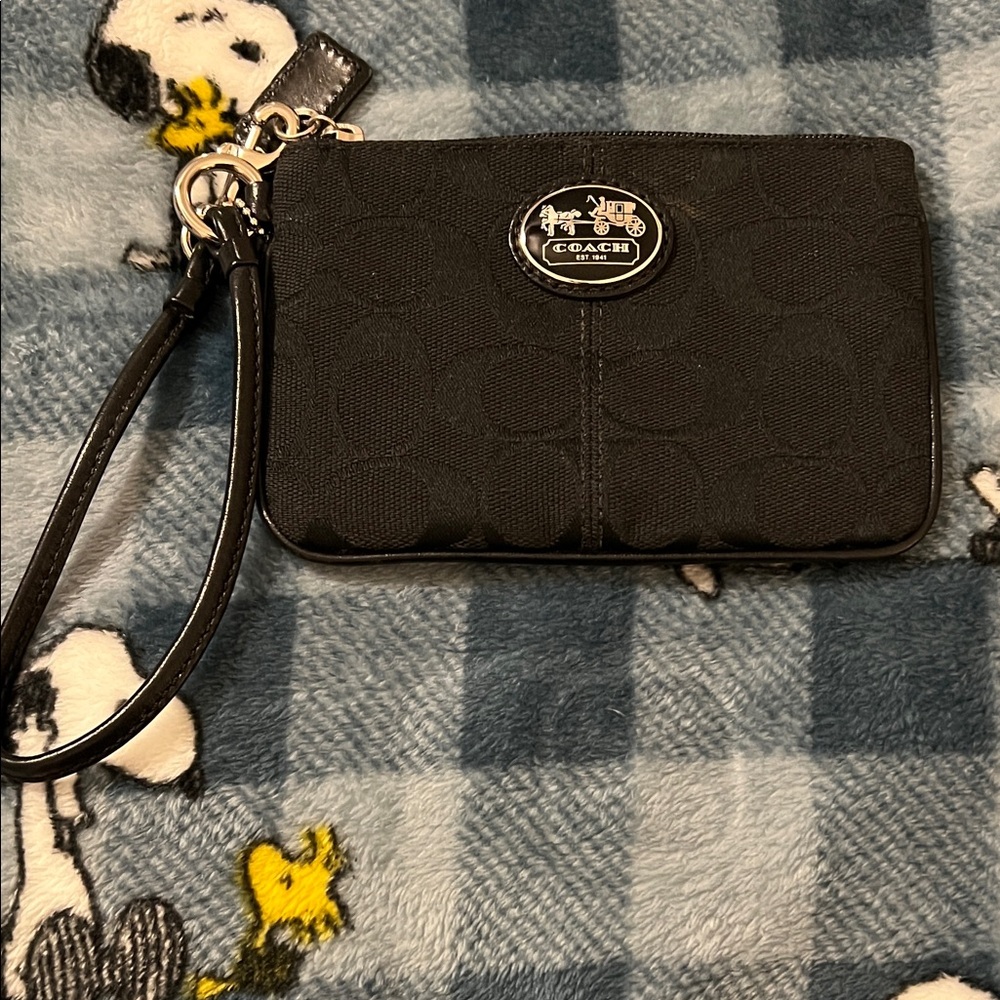 Coach Black Signature Wristlet